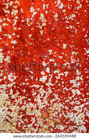 Abstract background concrete painted with red paint, weathered with cracks and scratches. Landscape style. Grungy Concrete Surface. Great background or texture.