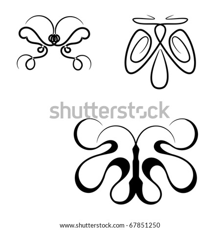 Tattoo illustrations of a butterfly