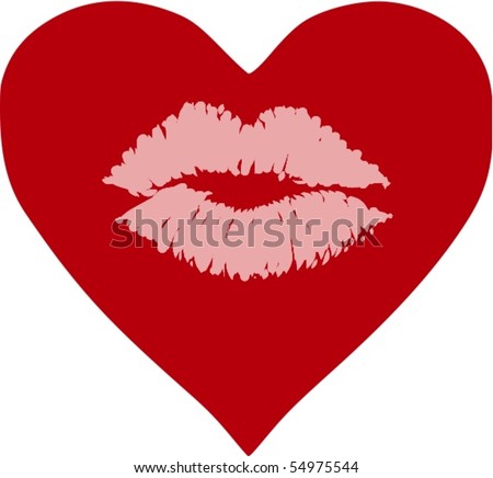 Lovely Heart Pictures on Lips On Love Heart Stock Vector 54975544 Shutterstock