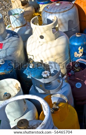 Old Gas Bottles for Recycling
