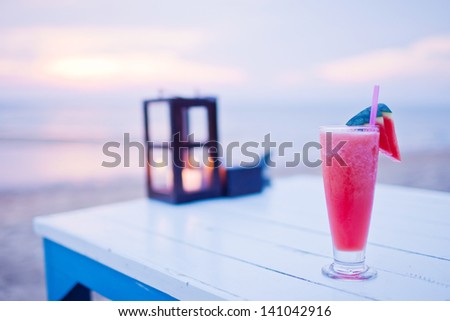 Tasty Watermelon Shake on the beach