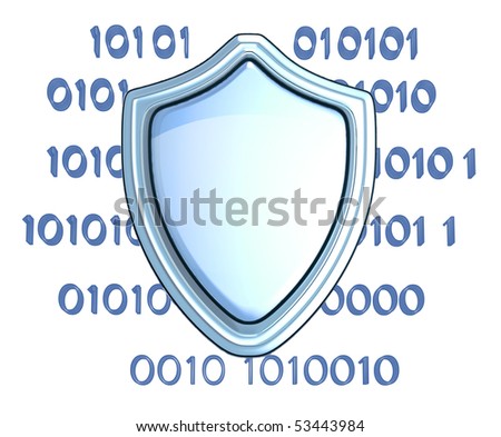 stock photo isolated information protection shield logo with place for 