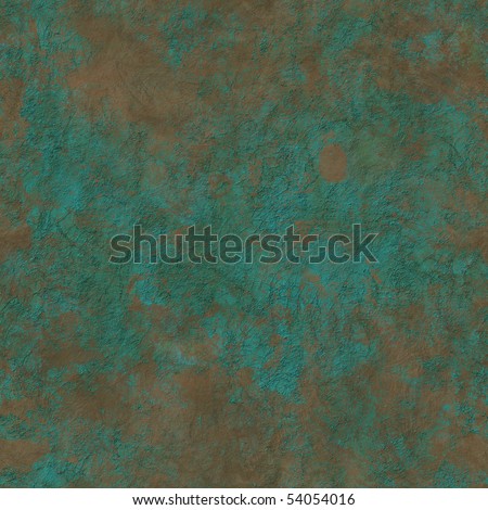 seamless brass copper bronze texture with hard green patina and empty place for your text or image