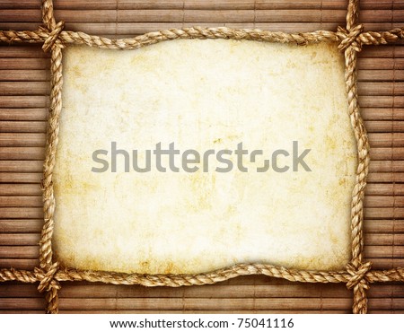 rope frame on bamboo background