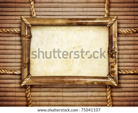 rope frame on bamboo background
