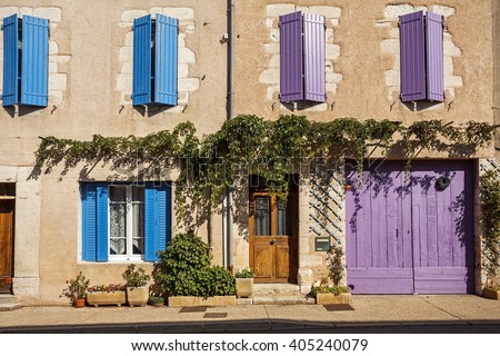 Facade of a traditional building in Provence, France