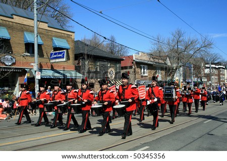 TORONTO, CANADA - APRIL 4: Orchestra with drums takes part in an annual Easter Parade 2010 April 4, 2010 in Toronto, Canada.