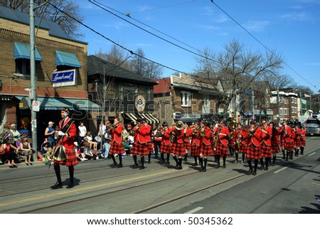 TORONTO, CANADA - APRIL 4: Scotland orchestra takes part in an annual Easter Parade 2010 April 4, 2010 in Toronto, Canada.