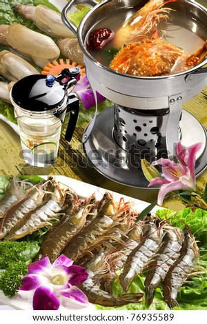 Seafood chaffy dish,The Chinese diet culture