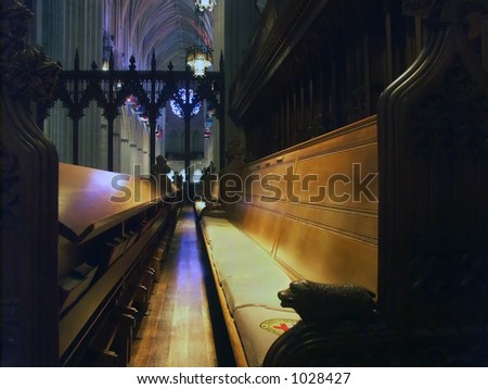 Choir pew in the National Cathedral