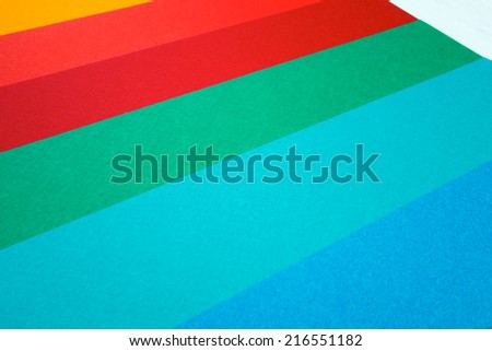 Colored group of empty papers on office desk for notes
