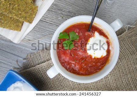 Traditional Russian vegetarian soup