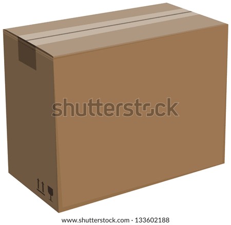 Closed cardboard box isolated Illustration in vector format Closed cardboard box isolated Illustration in vector format