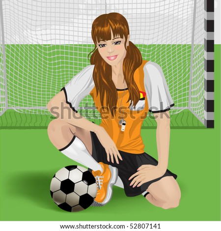 football girl sitting