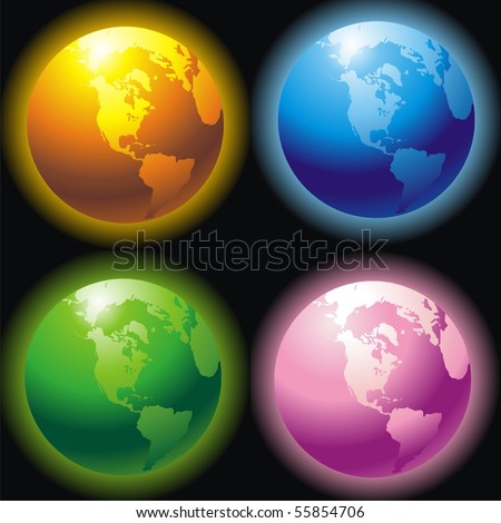 colors of planets. stock vector : Four planets of