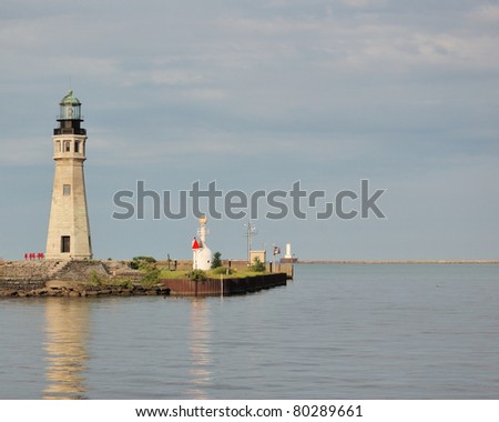 Buffalo Main Lighthouse, This tower is located directly across from the Erie Basin Marina, underneath the Skyway in downtown Buffalo.