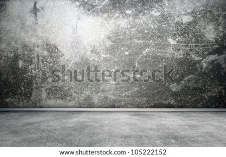 Grunge room interior with cracks