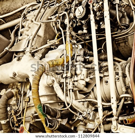 Turbo engine detail, close up