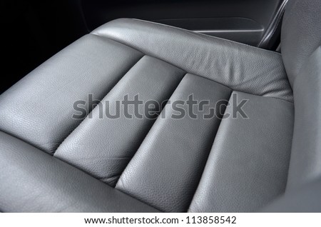 Leather car seat, close up