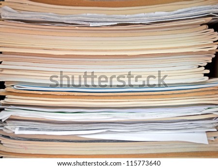 Stack of paper and files