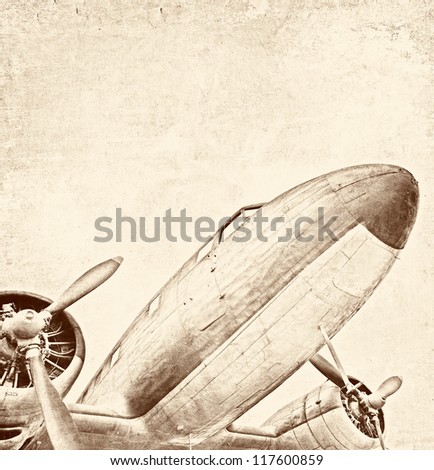 Old aircraft, vintage illustration