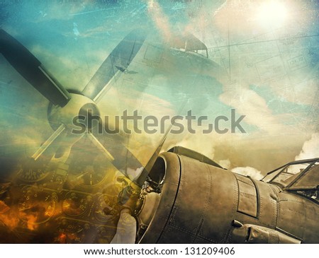 Retro aviation background