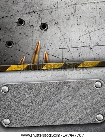 Metal background with bullet holes
