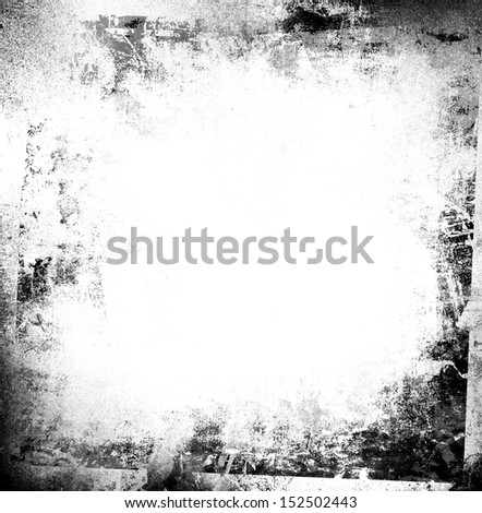 Grunge frame, black and white grunge background