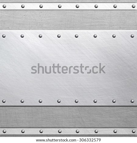 Metal frame with rivets