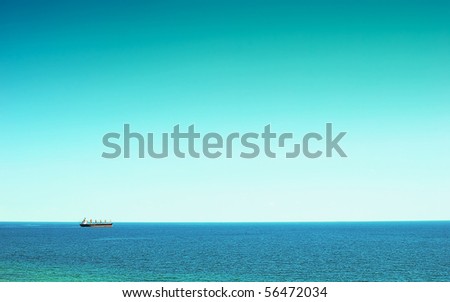 A large cargo ship at sea