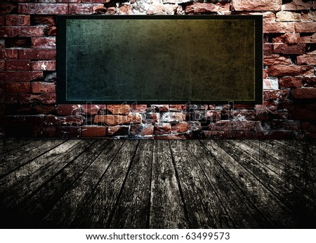 Grunge room with wide screen tv