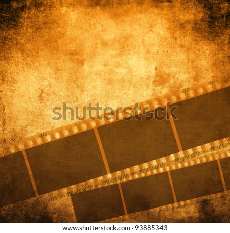 Grunge color filmstrip texture, scratched photo film frame background