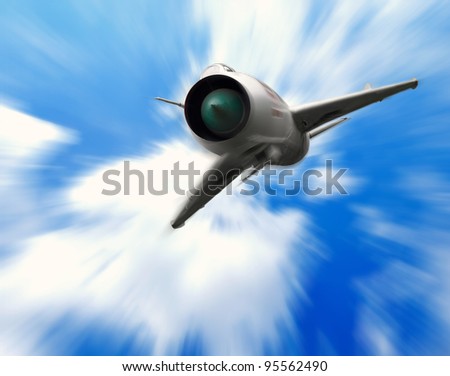 Military aircraft, fighter jet and blue sky