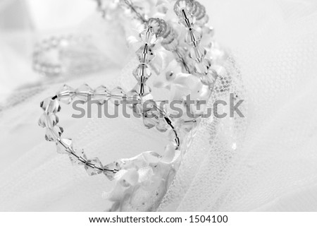 stock photo wedding tiara with crystal design in black and white