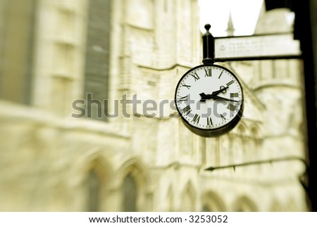 Victorian clock in York, England ,with york minster in the background.