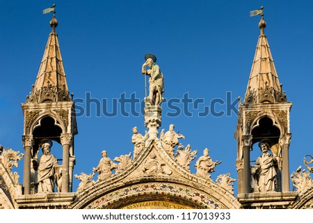 Saint Mark\'s Basilica is the cathedral church of Venice, northern Italy. It is the most famous Venice churches built in Byzantine architecture style. It is located in Piazza San Marco.