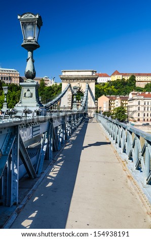 Chain Bridge, Szechenyi or Lanchid, was the first permanent stone-bridge in Budapest, Hungary, over Danube river