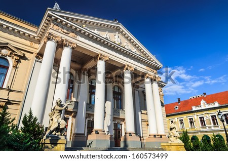 Theater of Oradea, Transylvania, was built in 1899-1900 by the plans of Vienesse firm Fellner and Helmer in neo-classical style, Romania.