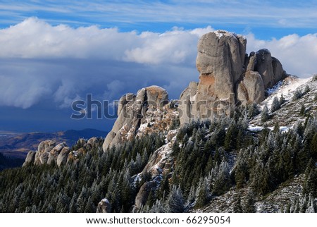 Rocky mountains in Carpathian ridge, Romania, eastern Europe