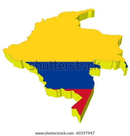 map of colombia. vectors 3D map of Colombia