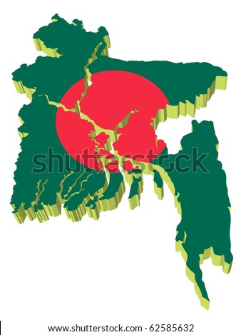 Map Of Bangladesh. 3D map of Bangladesh