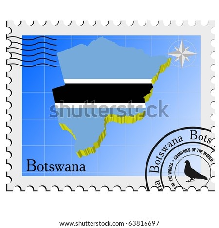 maps of botswana. stock vector : vector stamp with the image maps of Botswana