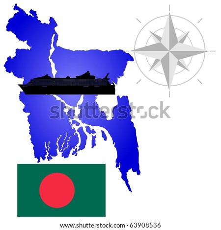 Map Of Bangladesh. map of Bangladesh with a