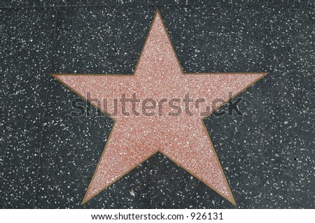 Star Hollywood Walk Fame on Hollywood Walk Of Fame Star  Blank Real Star  Stock Photo 926131