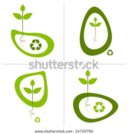 Logo Design on Green Recycle Logo Designs  Stock Vector 16720786   Shutterstock