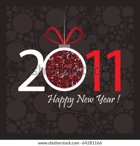 stock vector : 2011 Happy New Year greeting card or background.