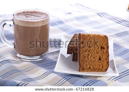 Dutch breakfast cake, often spiced with cloves cinnamon and nutmeg, served with coffee.