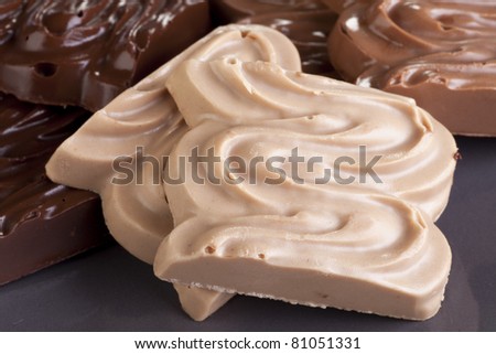 Several pieces of fresh fudge candy