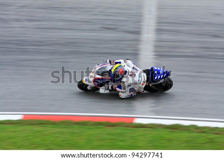 SEPANG,MALAYSIA-OCT.21: Karel Abraham of Cardion AB Motoracing in action during practice session of Shell Advance Malaysian Moto GrandPrix on Oct. 21 2011 in Sepang, Malaysia.