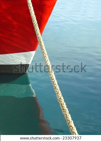bow of red ship